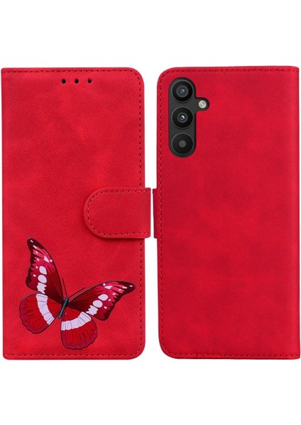 Samsung Galaxy A54 5g Için Cüzdan Renk Baskılı Kelebek Flip Folio Telefon Kılıfı (Yurt Dışından)