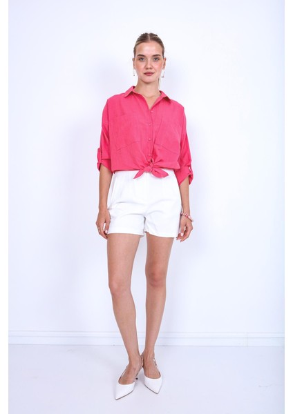 Basic Oversize Önden Cepli Gömlek