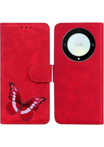 Onur X9A Cüzdan Flip Folio Için Renk Baskılı Kart Yuvaları Telefon Kılıfı (Yurt Dışından)