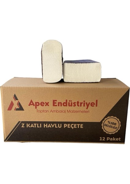 APEX Z PEÇETE EXTRA Çift Katlı 200 Yaprak - 12 Paket %100 SelüloZ