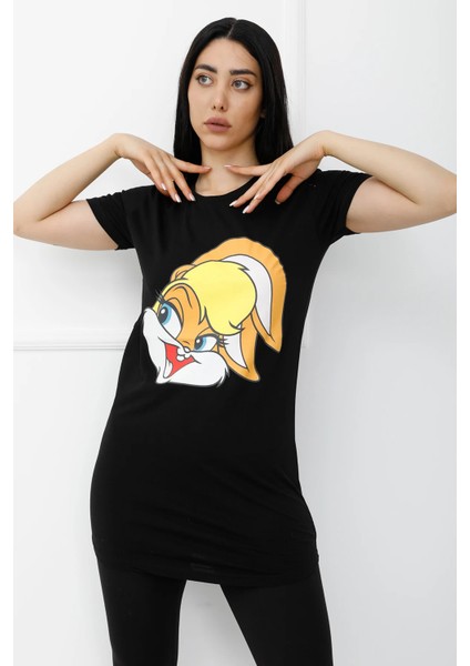 Bunny Baskılı Tshirt Siyah - 310.623.