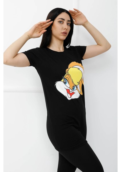 Bunny Baskılı Tshirt Siyah - 310.623.