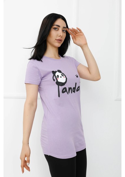 Panda Baskılı Tshirt Açıkmor - 310.653