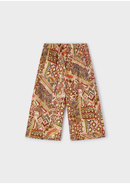 Kız Çocuk Baskılı Geniş Paça Pantolon