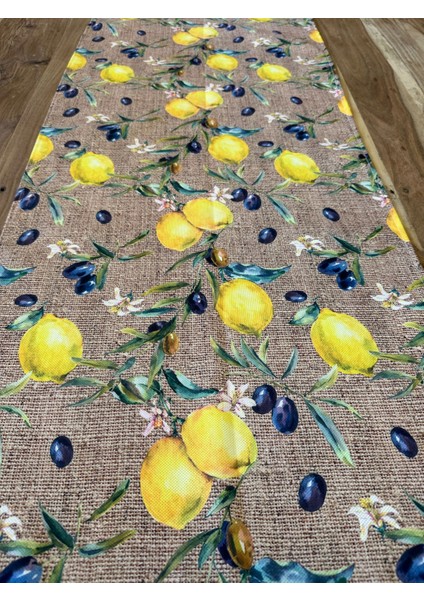 Zeytin Limon Desen Jüt Runner modelleri