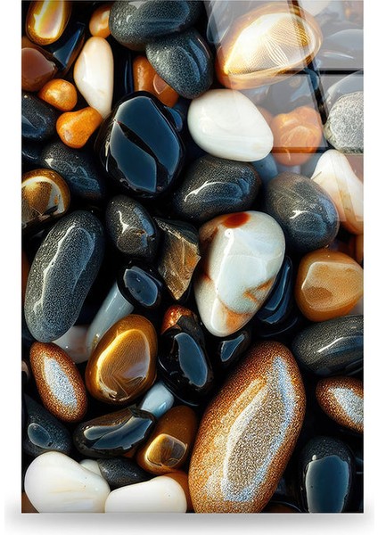 Deniz Taşları Temperli Cam Tablo