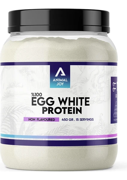 Animal Joy Egg White Protein Aromasız 450 gr - %100 Saf Yumurta Akı Tozu Egg White Powder