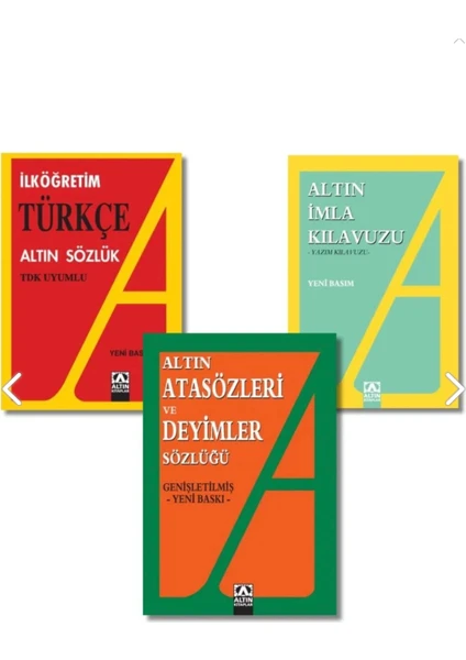 Altın Kitaplar Türkçe Sözlük-Imla Klavuzu-Atasözü ve Deyimler Sözlüğü- 3 Lü Set