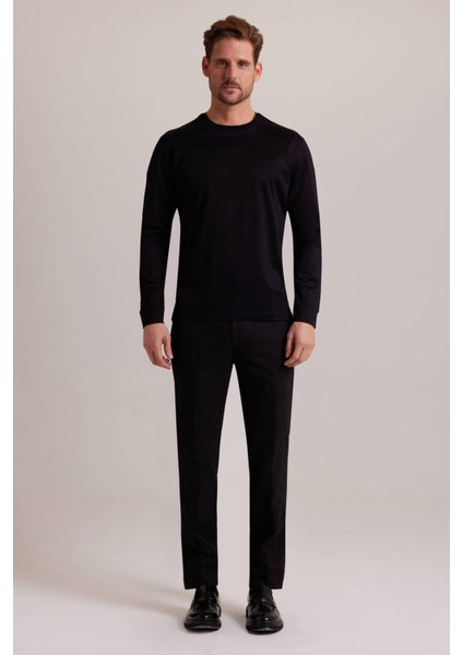 Erkek Siyah Bisiklet Yaka Sweatshirt fırsatları