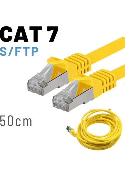 50 cm Cat7 Kablo S/ftp Lszh Ethernet Network Lan Ağ Kablosu