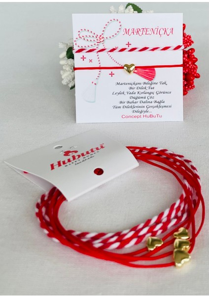 2’li 5 Set Marteniçka Kırmızı Mart Ipi Dilek Bileklik Seti
