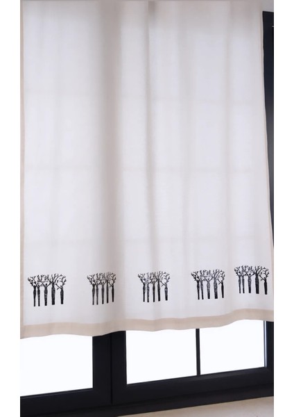 Ağaç Kadınlar Baskılı Pamuklu Sade Düz Keten + Tahta Baskı Güneşlik Buldan - Bodrum Perdesi fiyatları