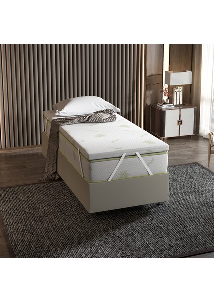 Yatak Pedi, Kuş Tüy Süngerli, Full Ortopedik Aloevera Yatak Pedi, 100X200 cm