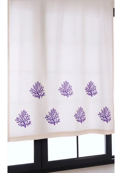 Mercan Baskılı %100 Pamuklu Sade Düz Keten + Tahta Baskı Güneşlik Buldan - Bodrum Perdesi fiyatları