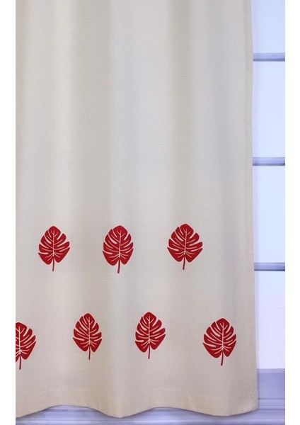 Deve Tabanı Çiçeği Baskılı %100 Pamuklu Sade Düz Keten + Tahta Baskı Güneşlik Buldan Perdesi fiyatları