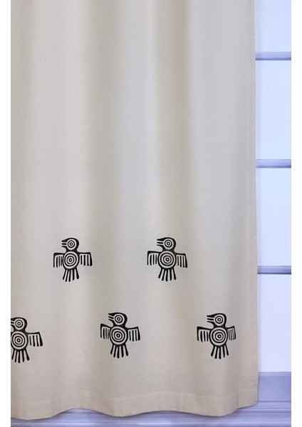 Pagan Kuşu Baskılı %100 Pamuklu Düz Keten + Tokat Taş Tahta Baskı Güneşlik Buldan Bodrum Perdesi fiyatları