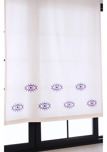 Göz Baskılı %100 Pamuklu Sade Düz Keten + Tahta - Taş Baskı Güneşlik Buldan - Bodrum Perdesi fiyatları