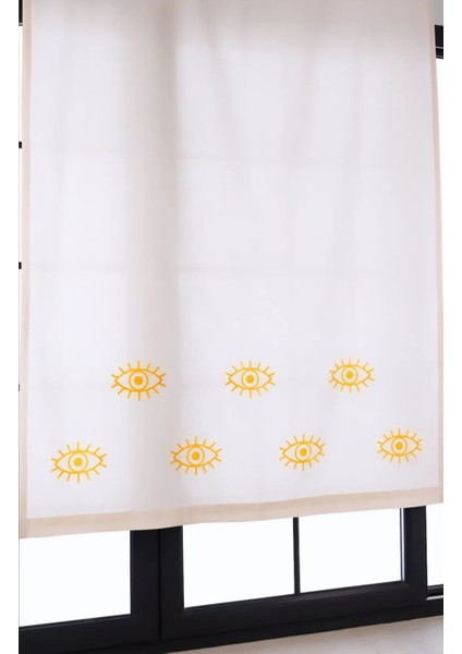 Göz Baskılı %100 Pamuklu Sade Düz Keten + Tahta - Taş Baskı Güneşlik Buldan - Bodrum Perdesi fiyatları