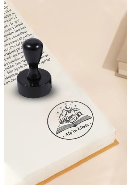Kişiye Özel Kitap Mührü Isim Yazılı Kitap Mührü ve Istampa Set R5814-06