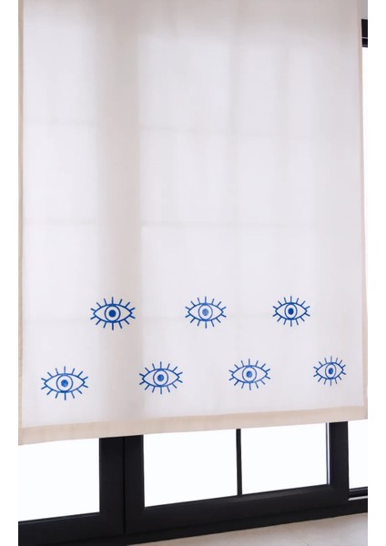 Göz Baskılı %100 Pamuklu Sade Düz Keten + Tahta - Taş Baskı Güneşlik Buldan - Bodrum Perdesi fiyatları