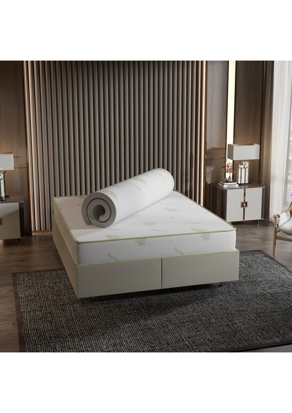 Yatak Pedi, Kuş Tüy Süngerli, Full Ortopedik Aloevera Yatak Pedi, 130X190 cm fırsatları