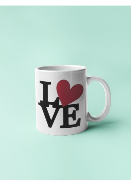 Love Yazılı 14şubat Sevgililer Günü Baskılı Hediyelik Kupa Bardak modelleri