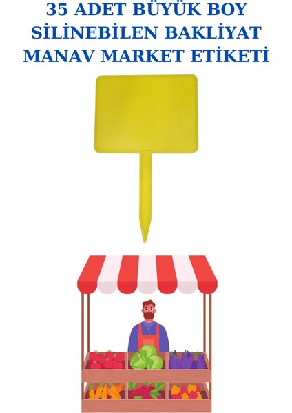 35 Adet Büyük Boy Yaz Sil Sapla Bakliyat Etiketliği Manav Etiketliği Pazarcı Etiketi