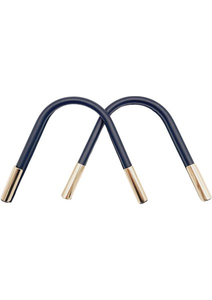 Suni Derili Metal Çanta Sapı Lacivert Renk Light Gold Metal