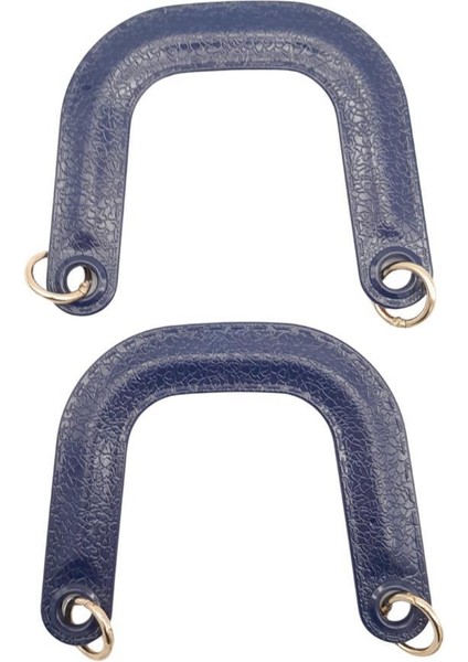 Yaylı Halkalı Akrilik Görünümlü Plastik Çanta Sapı Lacivert Renk Light Gold Metalli modelleri