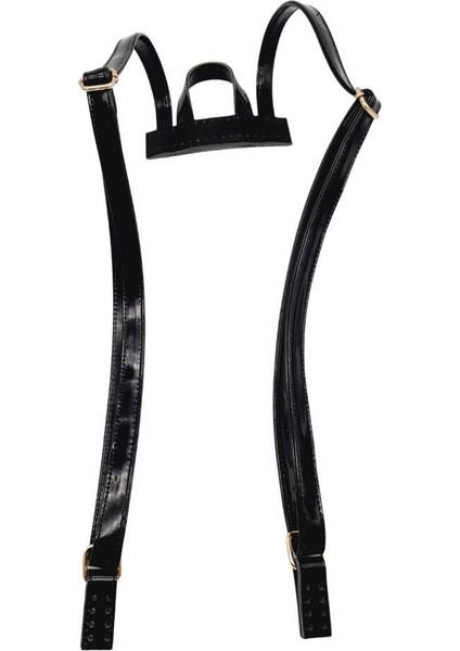 Rugan Deri Sırt Çantası Sapı Siyah Renk Light Gold Metalli