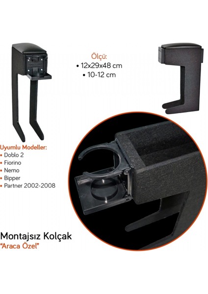 Doblo 2/fiorino/nemo/bipper/partner 02-08 Montajsız Kolçak
