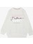 Kız Çocuk Sweatshirt Yaldızlı Yazı Baskılı 6-12 Yaş, Ekru 1