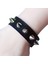 No.1 Boyutu 1 Adet Yeni Unisex Kadınlar Punk Siyah Bilezik Benzersiz Tek Sıra Başak Perçin Bilezikler Pu Metal Bileklik Ayarlanabilir Bilezik (Yurt Dışından) 2