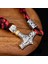 23CM Tarzı Çelik Kırmızı Iskandinav Vikings Paslanmaz Çelik Bilezik Erkekler Thor Mjolnir Çekiç Kordon Halat Wrap Bilezik Kadın Muska El Yapımı Takı Hediyeler (Yurt Dışından) 3