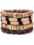 Ayarlanabilir Stil A7 Eif Dock Örgülü Wrap Siyah Gotik Kafatası Deri Erkekler Için Bilezikler Vintage Korsan Yıldız Charm El Yapımı Etnik Tribal Bileklikler (Yurt Dışından) 1