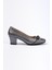 5 cm Topuklu Taşlı Ortopedik Taban Stiletto Platin Parıltılı 4