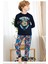 703U Erkek Çocuk Uzun Kollu Pijama Takımı-Lacivert 1