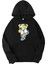 Siyah Peluş Ayı Baskılı Kapüşonlu Sweatshirt 1
