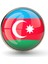 Azerbaycan Rozet Azerbaijan Bayrağı Yaka Rozeti Yuvarlak Paslanmaz Çelik 1