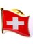 Isviçre Swiss Switzerland Bayrağı Iğneli Ufak Yaka Rozeti Altın Kaplama Zeminli Bayrak Rozet 1