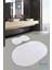 2'li Beyaz Oval Peluş Post Yumuşak Yıkanabilir Banyo Halısı Klozet TAKIMI(80X120-80X50) 1
