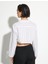 Crop Tişört Uzun Kollu Klasik Yaka Düğmeli 4