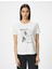 Baskılı Tişört Bisiklet Yaka Kısa Kollu Pamuklu 3