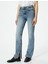 Ispanyol Paça Kot Pantolon Yırtmaç Detaylı Dar Kesim Yüksek Bel - Victoria Slim Jeans 3