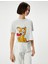 Crop Tom ve Jerry Tişört Lisanslı Kısa Kollu Bisiklet Yaka Pamuklu 3