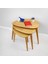 Ercol Style Masif Gerçek Kestane Ağacı Zigon Orta Sehpa Takımı, Oturma Odası Mobilya, Zigon 3^lü Set 2