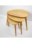 Ercol Style Masif Gerçek Kestane Ağacı Zigon Orta Sehpa Takımı, Oturma Odası Mobilya, Zigon 3^lü Set 3