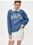 Oversize Polo Yaka Sweatshirt Kolej Temalı Baskılı Uzun Kollu 2