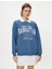 Oversize Polo Yaka Sweatshirt Kolej Temalı Baskılı Uzun Kollu 3