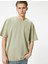 Oversize T-Shirt Yıkamalı Bisiklet Yaka Kısa Kollu 1